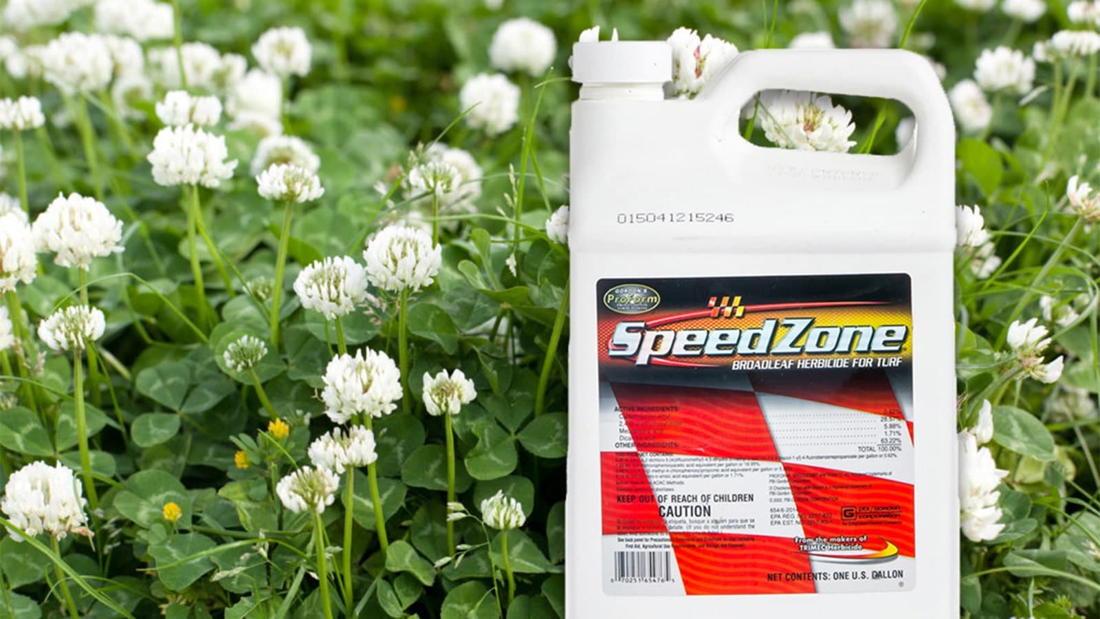 Speedzone Broadleaf Herbicide Product On Clover Image