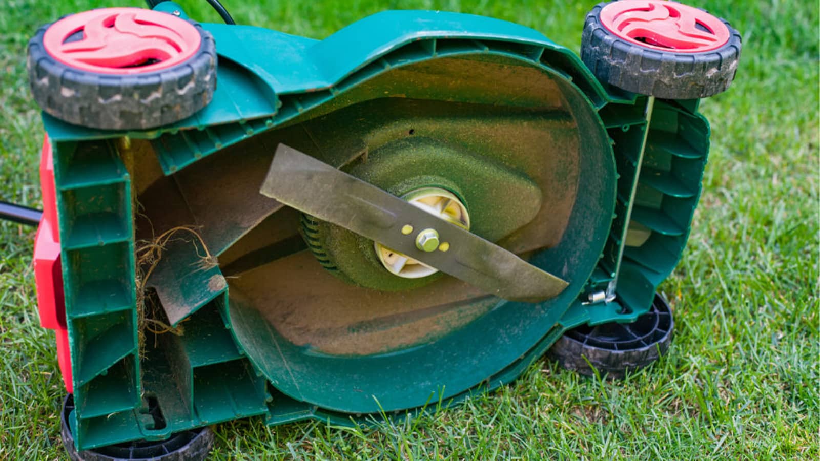 Underneath Lawn Mower Blade Sharpen